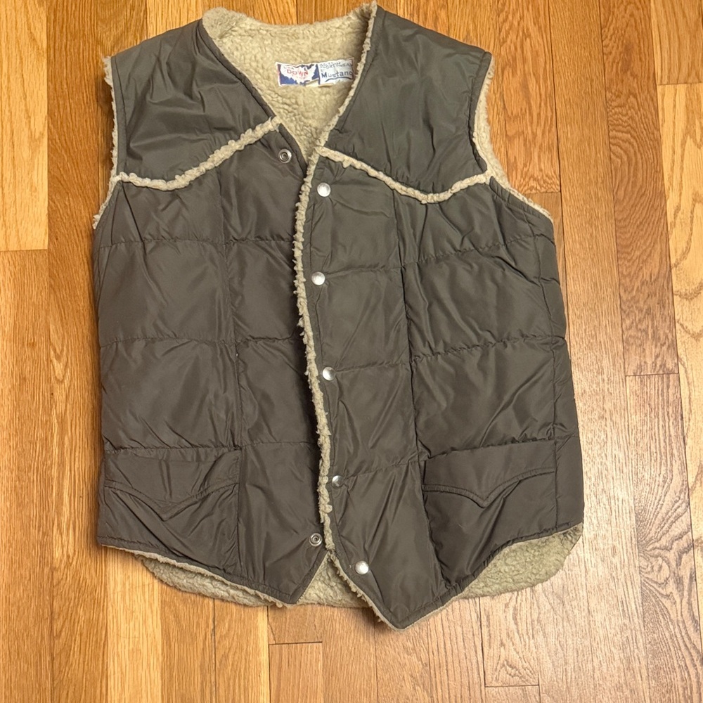 80s Vintage Mustang Insulated Sherpa Lined Vest S/M
